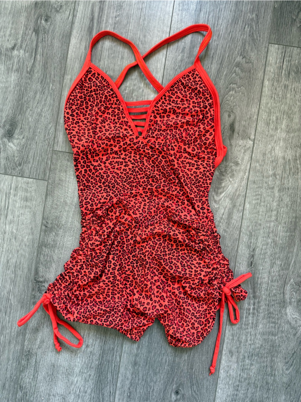 Red Leopard Print Brazilian Jumpsuit